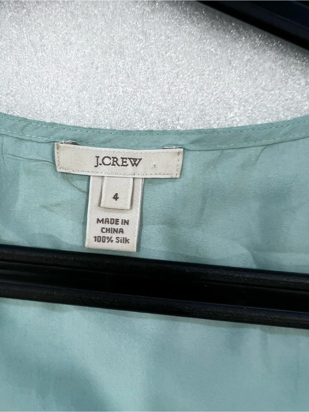 Crew 100% Silk Seafoam Green Sleeveless Tank Top Size 4